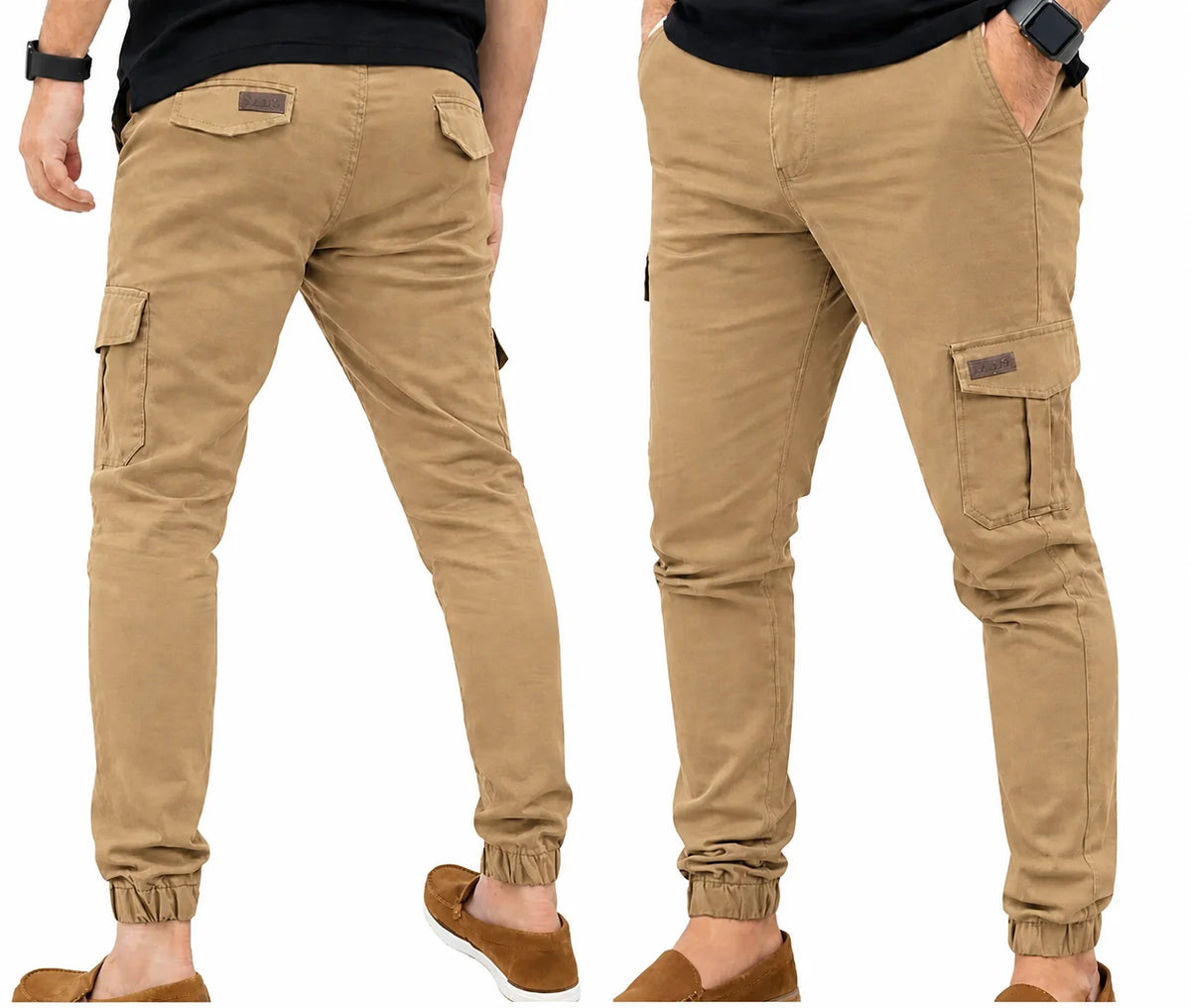 Stretchable Camel Cargo 6 Pocket Trouser