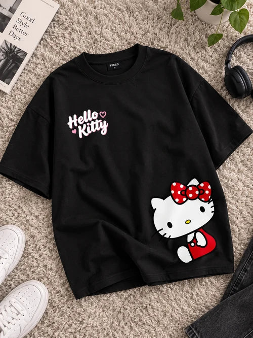 Hello Kitty | 200 GSM Premium Oversized T-Shirt