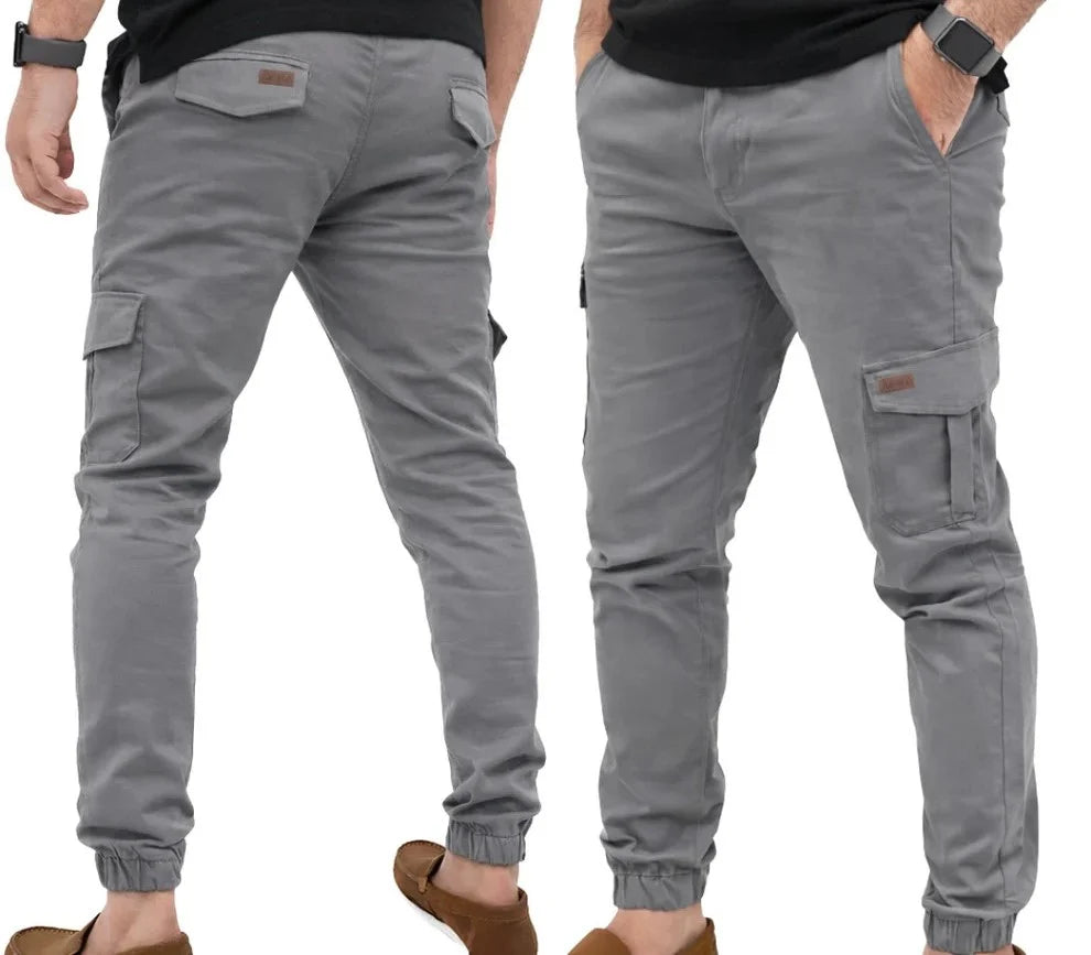 Stretchable Grey Cargo 6 Pocket Trouser