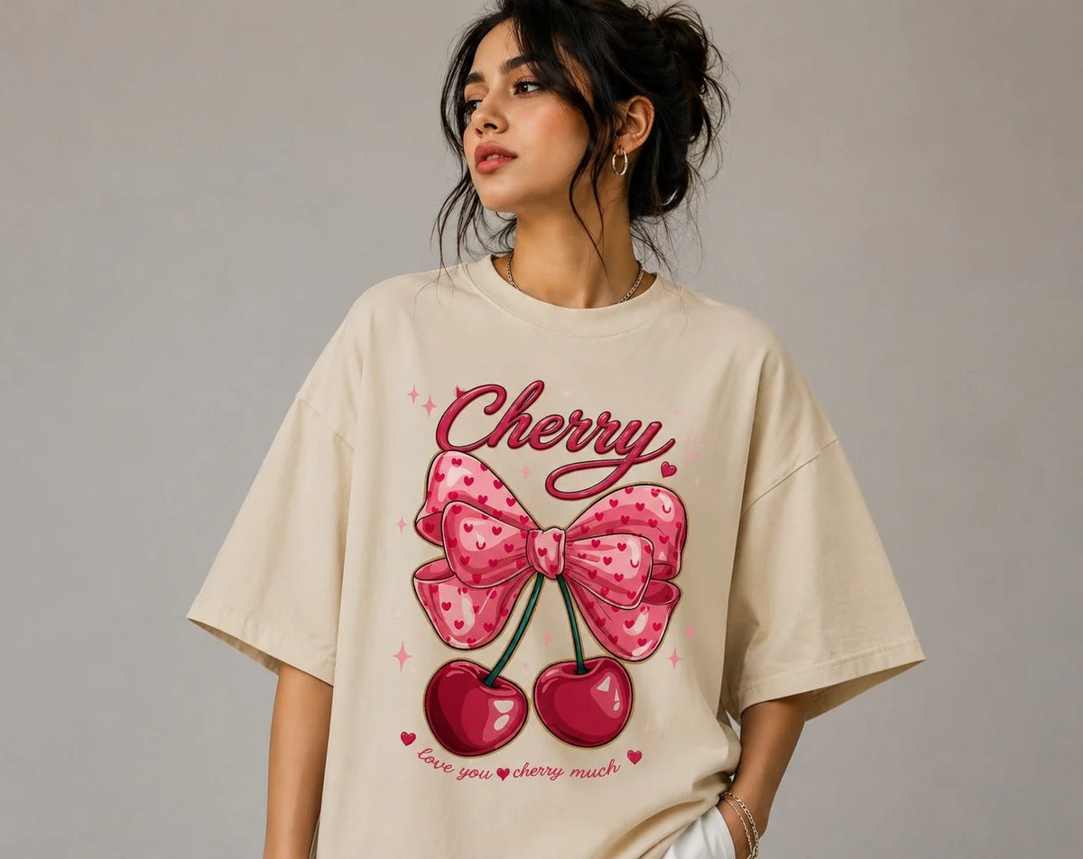 Cherry | 200 GSM Premium Oversized T-Shirt
