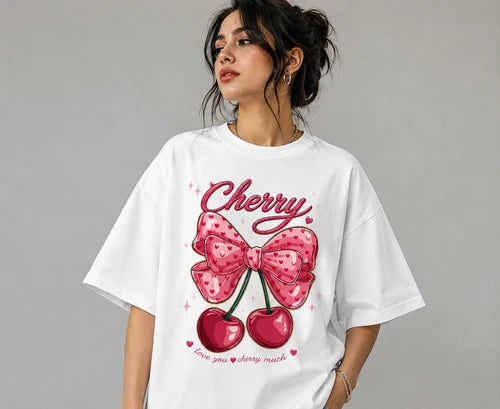 Cherry | 200 GSM Premium Oversized T-Shirt
