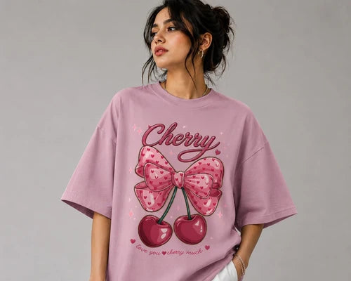 Cherry | 200 GSM Premium Oversized T-Shirt