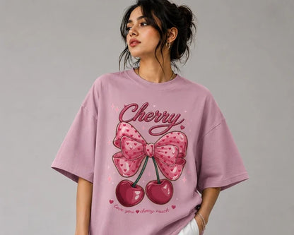 Cherry | 200 GSM Premium Oversized T-Shirt