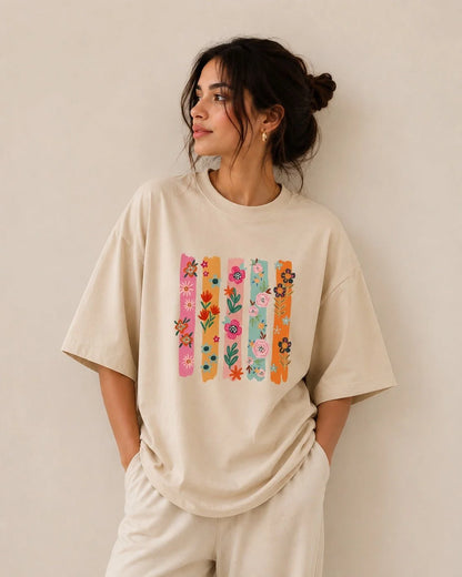 Cool Flowers | 190 GSM Premium Oversized T-Shirt