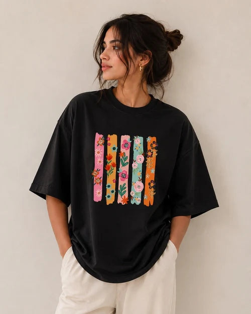 Cool Flowers | 190 GSM Premium Oversized T-Shirt