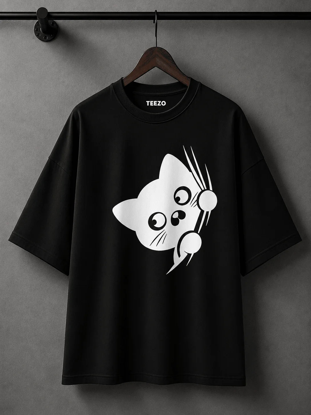 Peekaboo Cat |190 GSM Premium Oversized T-Shirt